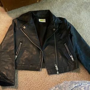 Pleather kids jacket